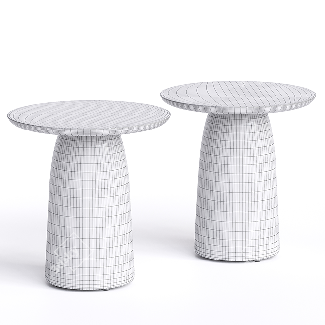 Round Teak Garden Side Table 3D model image 2