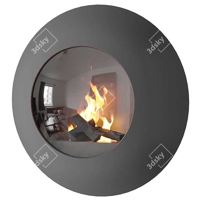 LensFocus Fireplace Display Stand 3D model image 1
