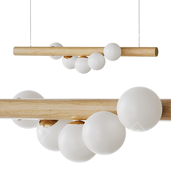 Tram Glass Globe Pendant Light 3D model image 1