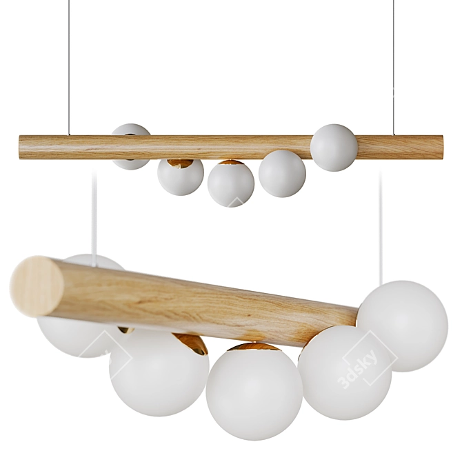 Tram Glass Globe Pendant Light 3D model image 2
