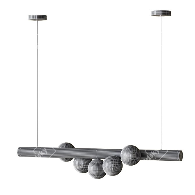 Tram Glass Globe Pendant Light 3D model image 3
