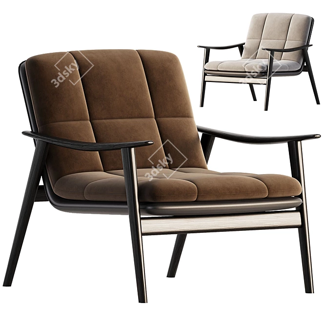 Minotti Fynn Saddle Easy Chair 3D model image 1