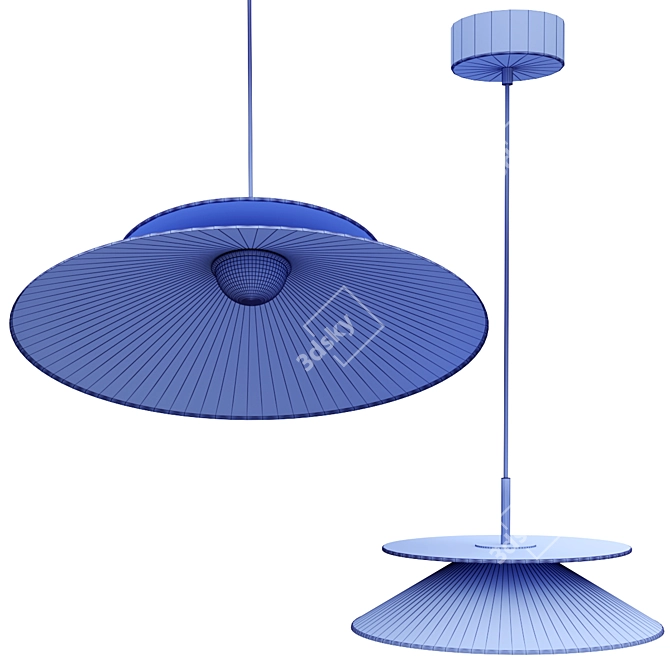 Italian Metal Asia LED Pendant 3D model image 4