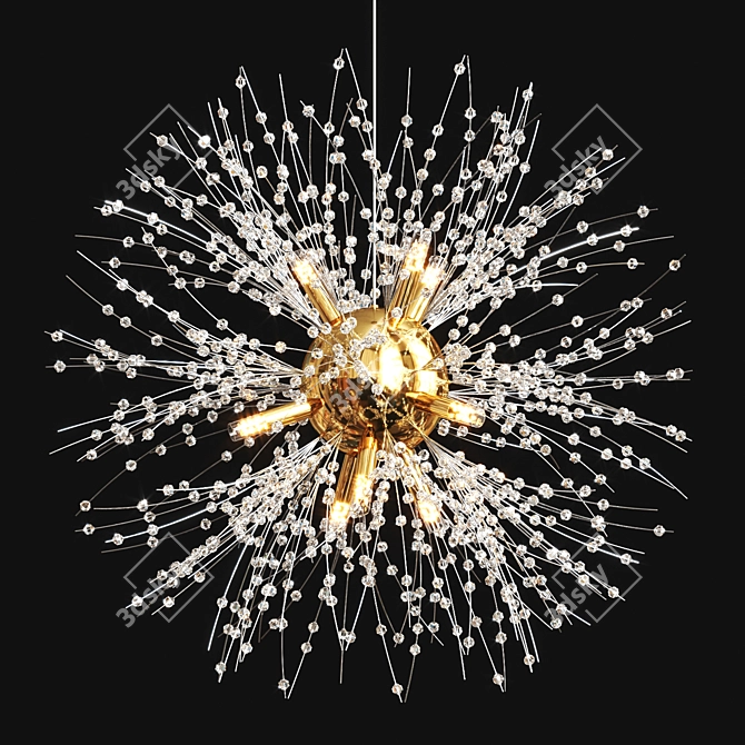 Elegant Rosalia Metal Glass Lamp 3D model image 1