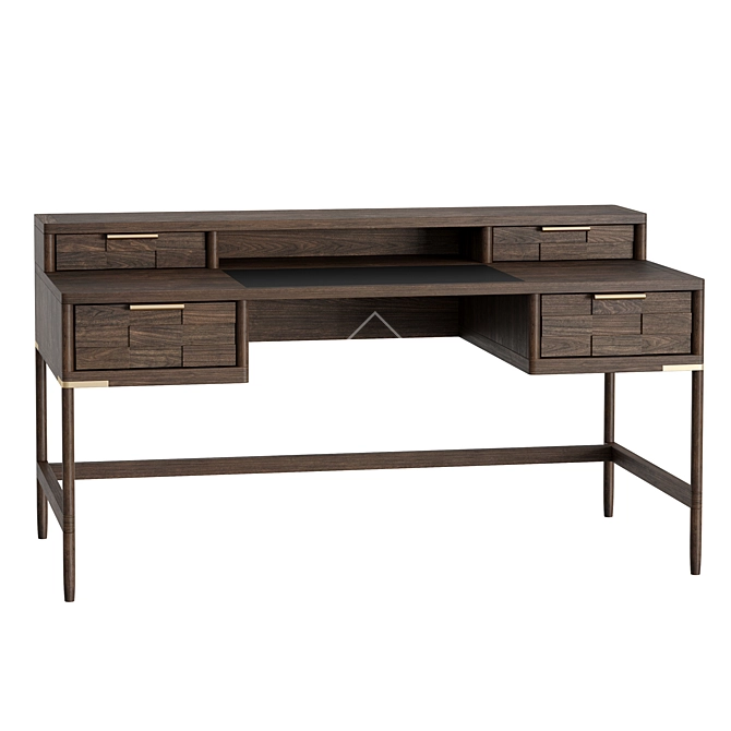 Oak Texture Writing Desk 3D model image 2