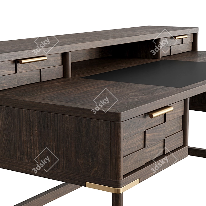 Oak Texture Writing Desk 3D model image 5