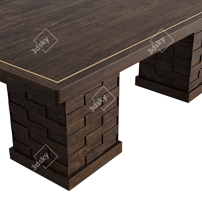 Oak Textures Dining Table 3D model image 4