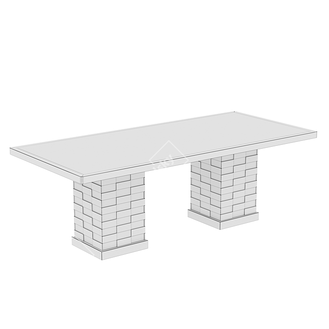 Oak Textures Dining Table 3D model image 5