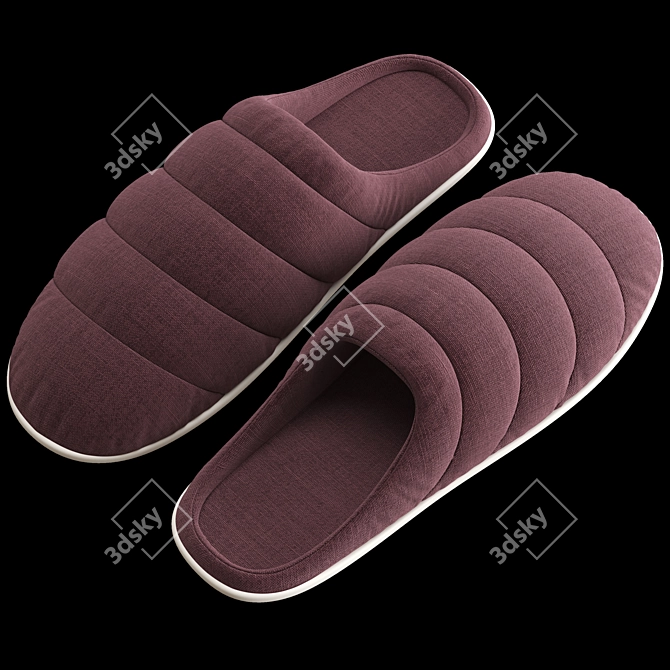  Cozy Polygon Slippers 3D model image 2