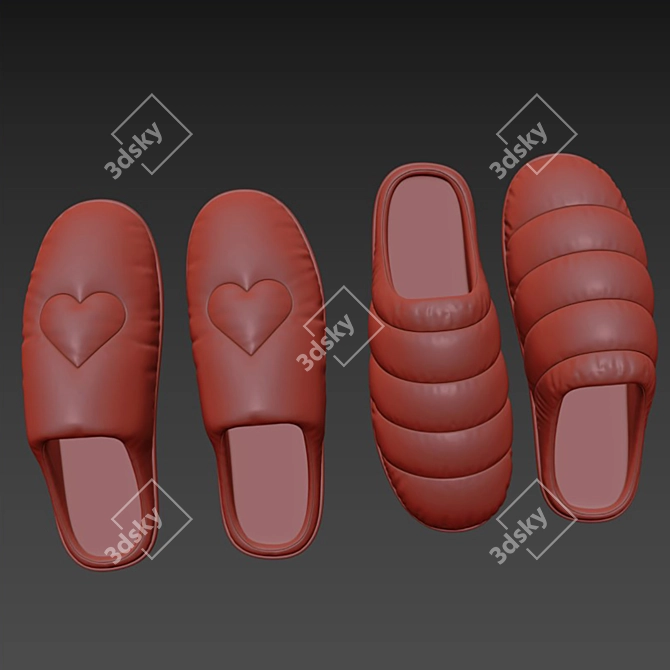  Cozy Polygon Slippers 3D model image 6