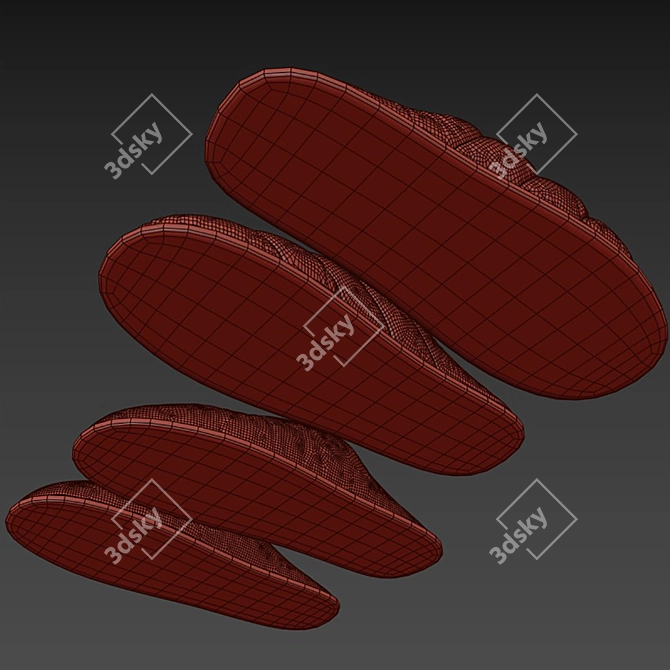  Cozy Polygon Slippers 3D model image 7