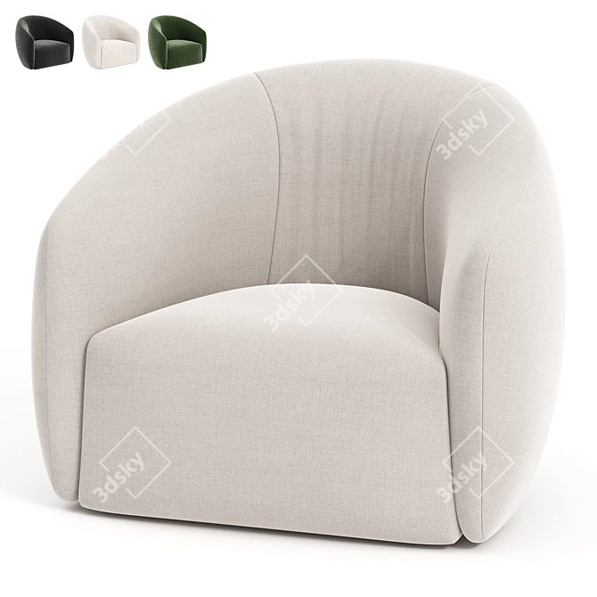 Modern Lounge Chair 3D Model 3D model image 1