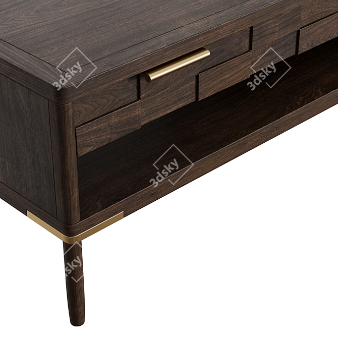 Textures Coffee Table with Drawers 3D model image 4