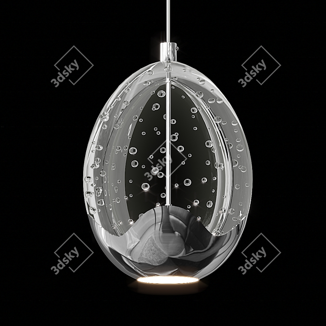 Glass Droplet Pendant Light 3D model image 1