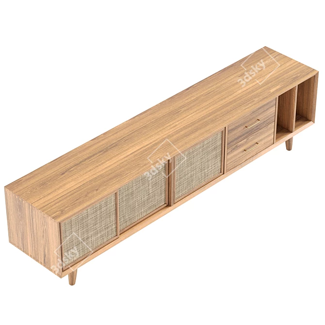  Natural Wood Media Console 79 3D model image 5