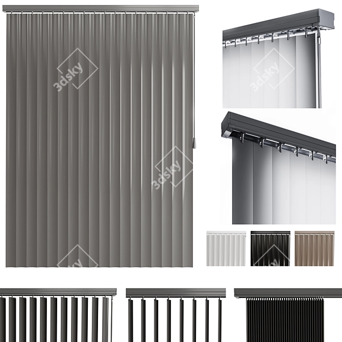 Customizable Vertical Blinds Kit 3D model image 1