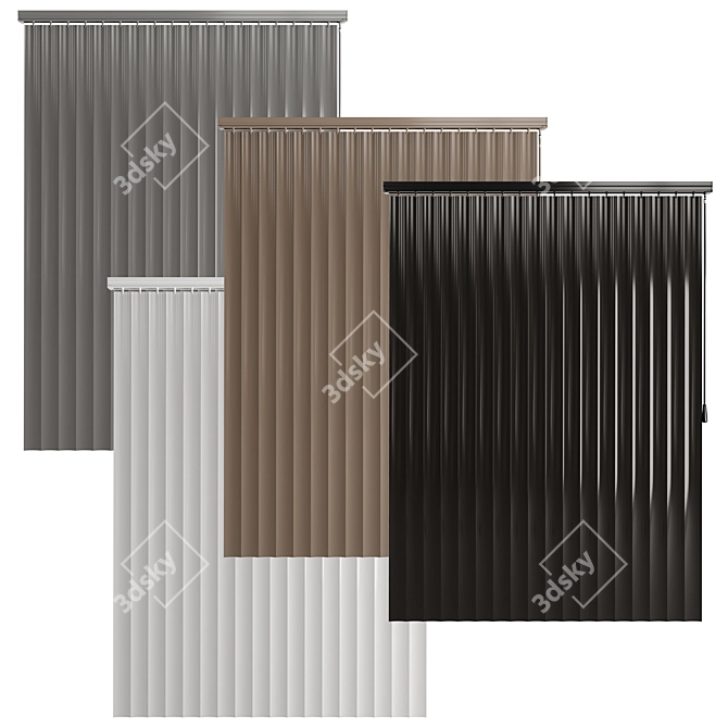 Customizable Vertical Blinds Kit 3D model image 5