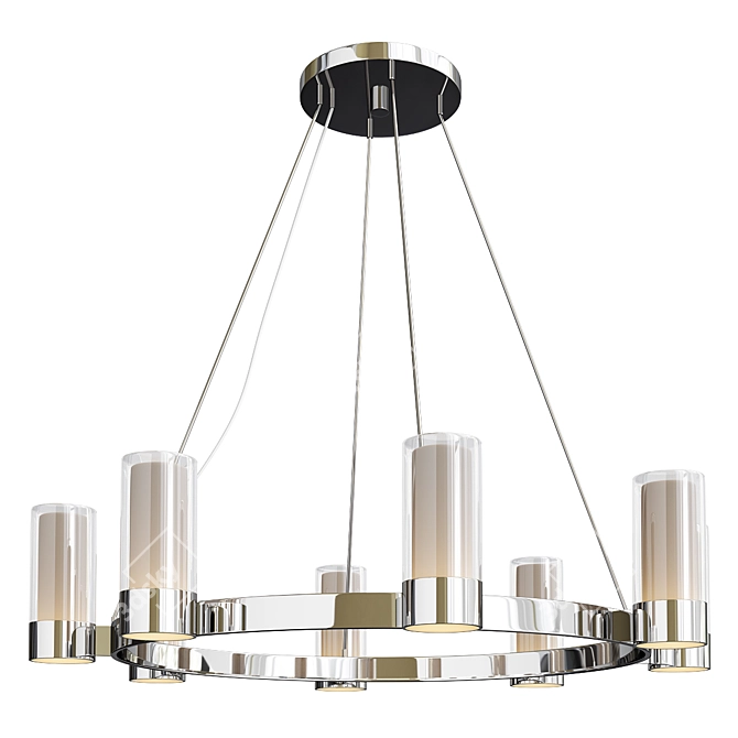 Frosted Glass Chandelier 8-Light Fixture 3D model image 1