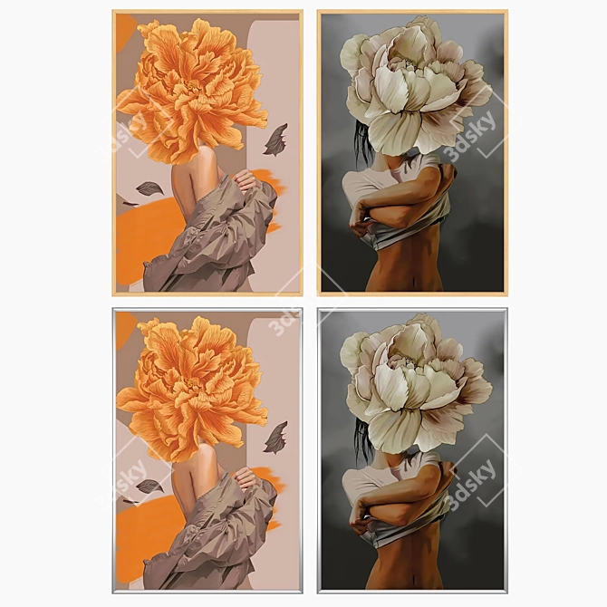 Artwork Set with Multiple Frames 3D model image 3