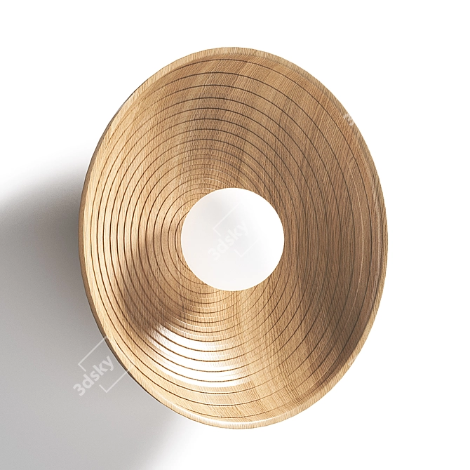 Handcrafted Wooden Wall Sconce 3D model image 2