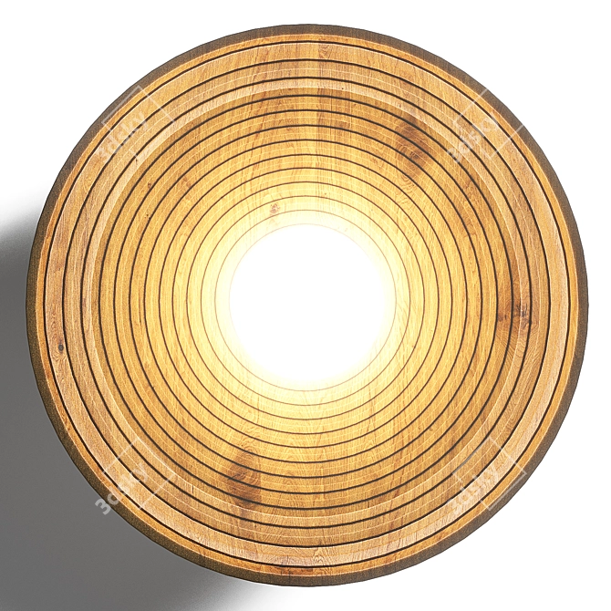 Handcrafted Wooden Wall Sconce 3D model image 4