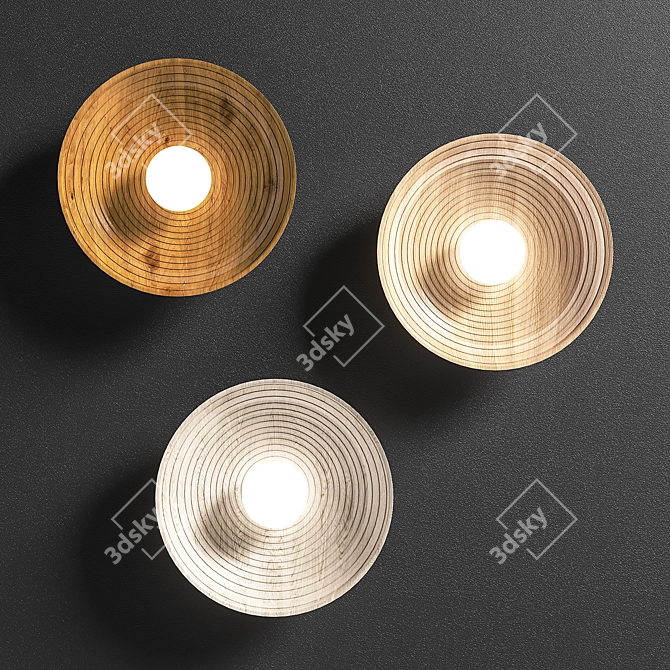 Handcrafted Wooden Wall Sconce 3D model image 6