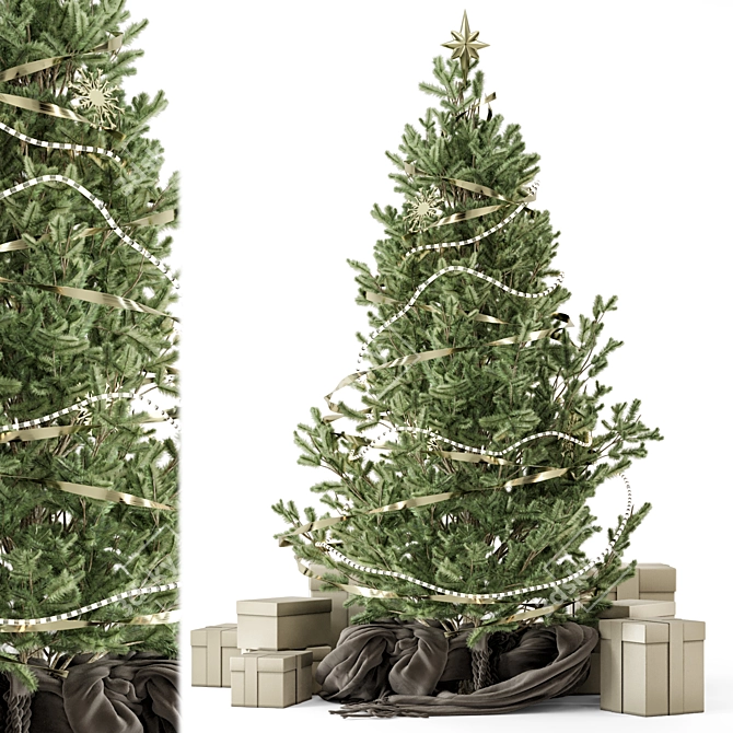  Festive Christmas Tree Set 1246 3D model image 1