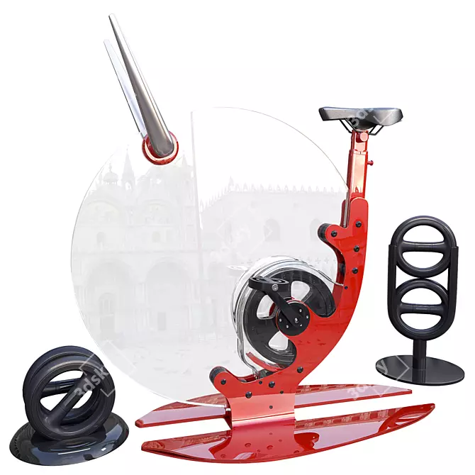 Modern Fitness Equipment with Accessories 3D model image 4