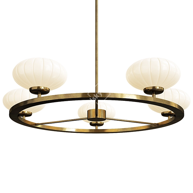 Elegant 6-Light Pim Chandelier 3D model image 1
