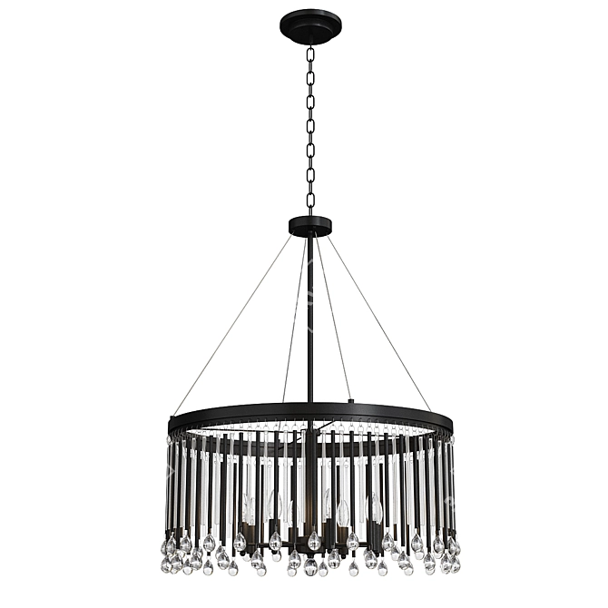 Sleek Modern Round Chandelier Pendulum 3D model image 1