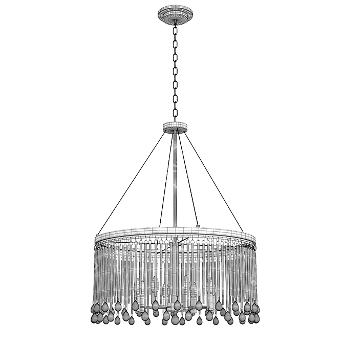 Sleek Modern Round Chandelier Pendulum 3D model image 2