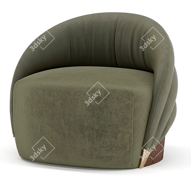 Title: Pantsifici Low-Back Armchair Design 3D model image 3
