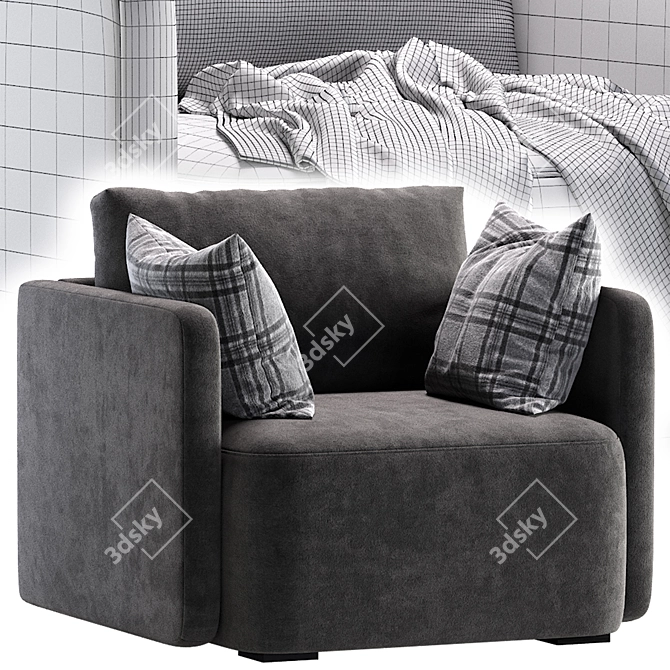Modern Enfield Armchair Design 3D model image 6