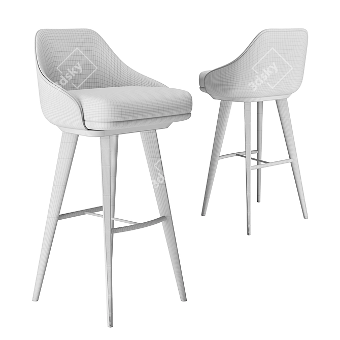 Modern Swivel Bar Stool - Poly 24028 3D model image 4