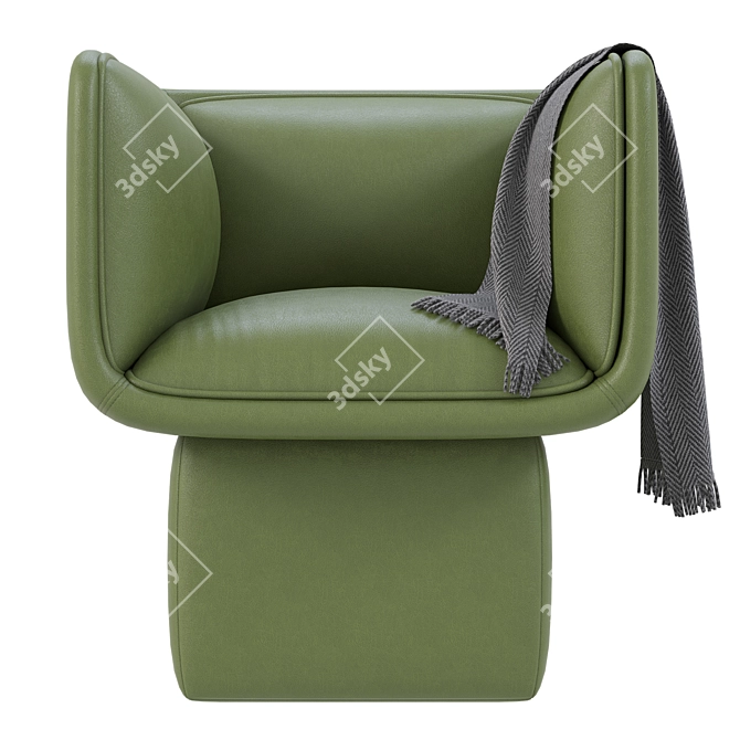 Luxury Leather Armchair Asset 3D model image 2