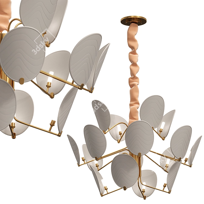 Elegant Akira Chandelier Lighting Fixture 3D model image 1