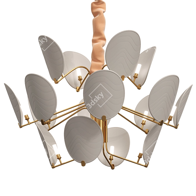 Elegant Akira Chandelier Lighting Fixture 3D model image 2
