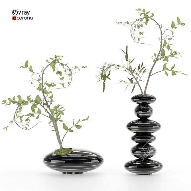 Creative Flower 3D Model Kit 3D model image 1