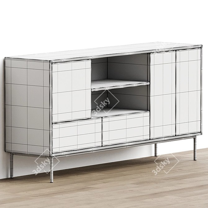 Modern Minimalist Blackbird Sideboard 3D model image 3