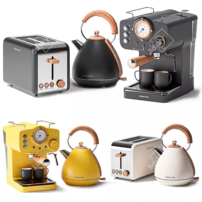 Kitchen Appliance Set 3DSMAX 3D model image 1