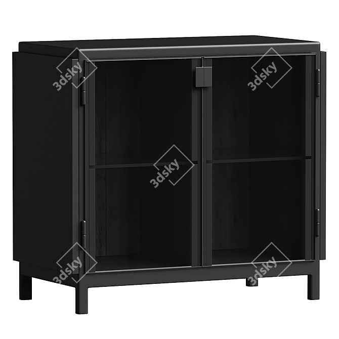 Modern Wood Sideboard, Elegant Design 3D model image 1