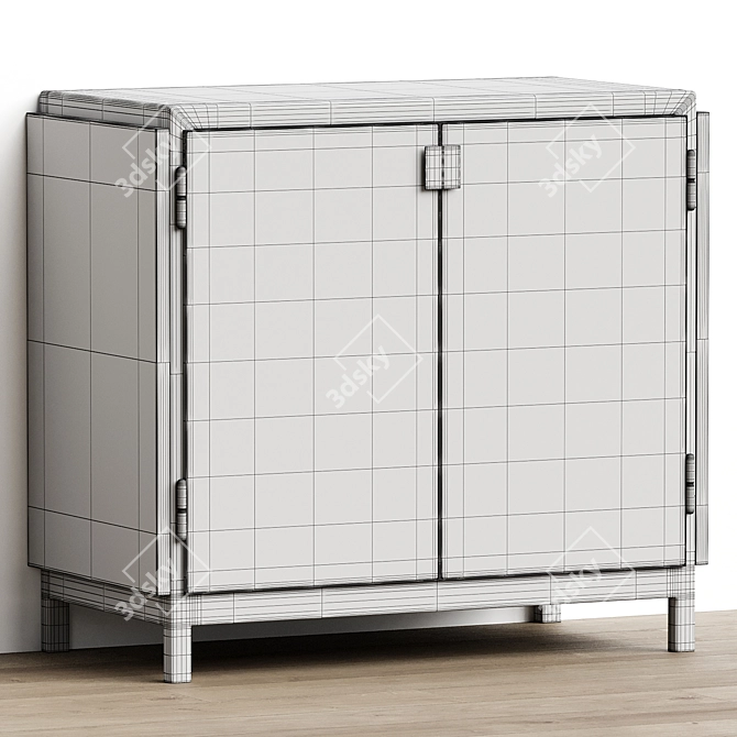 Modern Wood Sideboard, Elegant Design 3D model image 3