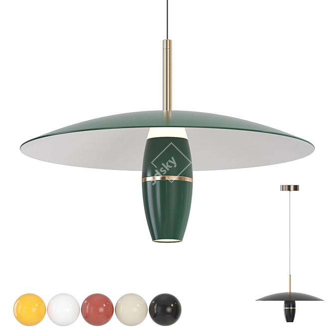 Disk LED Pendant Light Fixture 3D model image 1