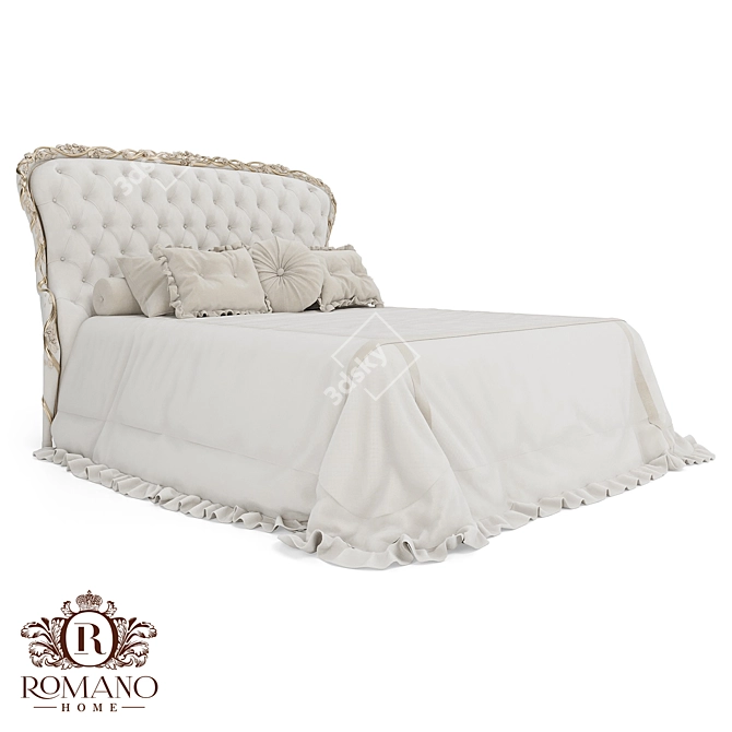 Handcrafted Bed Nicole Customizable 3D model image 1