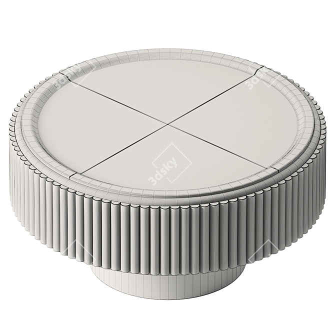 Robert Wooden Center Table with Leather 3D model image 5