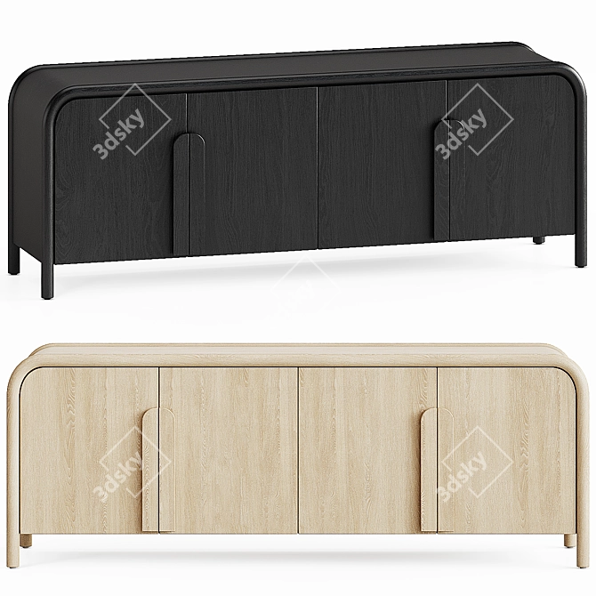 Modern Annie Credenza Duo - Crate & Barrel 3D model image 1