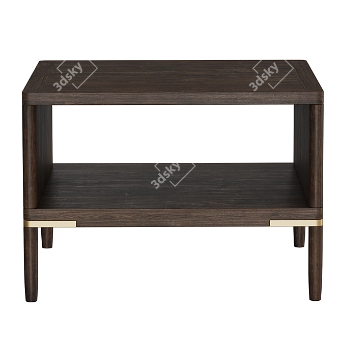 Oak Textured Side Table by Dantone 3D model image 2