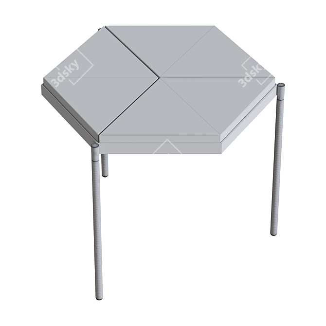 Loft-concept Hexagonal Side Table 3D model image 3