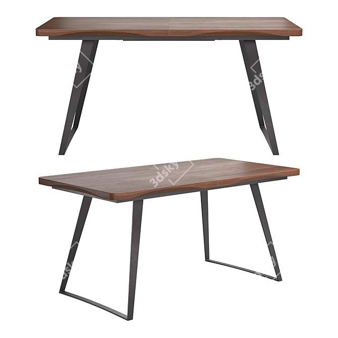 Vermont Walnut Folding Dining Table 3D model image 2