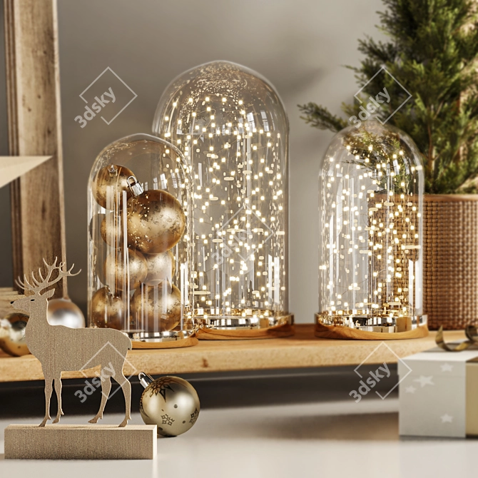 Festive Living Room Décor Set 3D model image 3